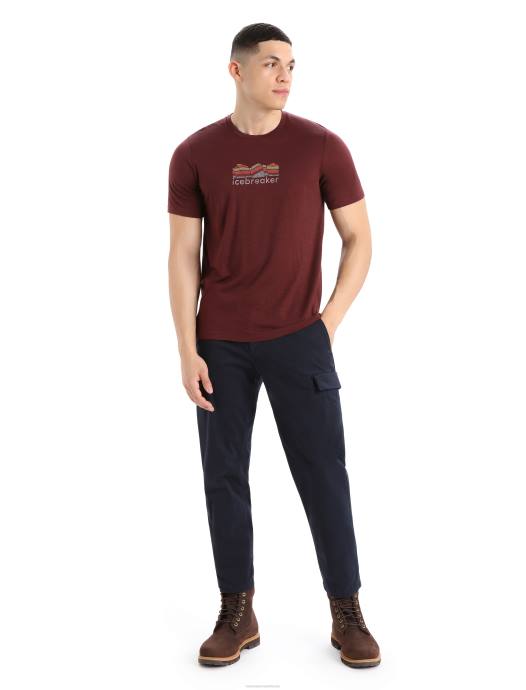 Icebreaker Heren merino tech lite ii t-shirt met korte mouwen mountain geologyespresso XXNJ382 kleding