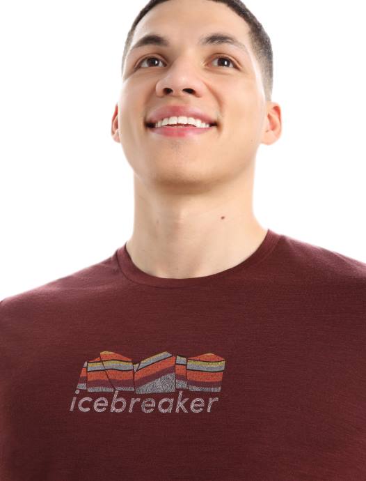 Icebreaker Heren merino tech lite ii t-shirt met korte mouwen mountain geologyespresso XXNJ382 kleding