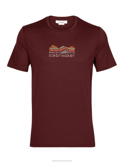 Icebreaker Heren merino tech lite ii t-shirt met korte mouwen mountain geologyespresso XXNJ382 kleding