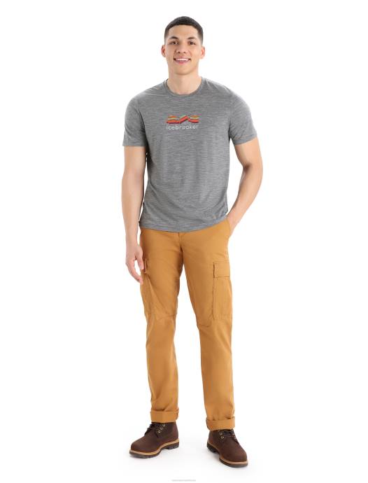 Icebreaker Heren merino tech lite ii t-shirt met korte mouwen mountain geologygritsteen heide XXNJ383 kleding