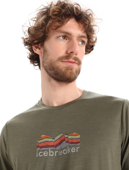 Icebreaker Heren merino tech lite ii t-shirt met korte mouwen mountain geologyladen XXNJ384 kleding