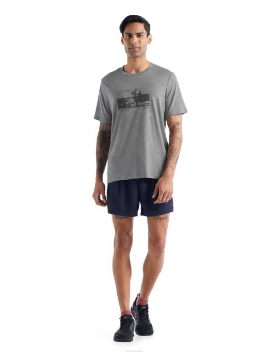 Icebreaker Heren merino tech lite ii t-shirt met korte mouwen naturel run clubmetro heide XXNJ477 kleding