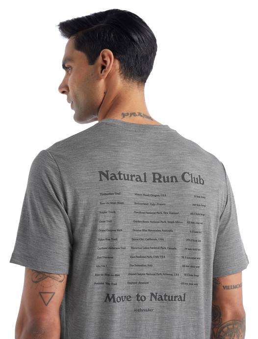 Icebreaker Heren merino tech lite ii t-shirt met korte mouwen naturel run clubmetro heide XXNJ477 kleding