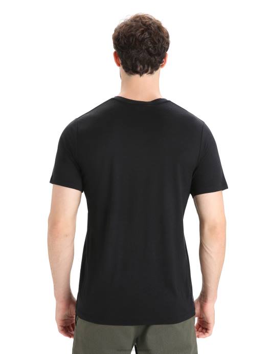 Icebreaker Heren merino tech lite ii t-shirt met korte mouwen naturelzwart XXNJ92 kleding