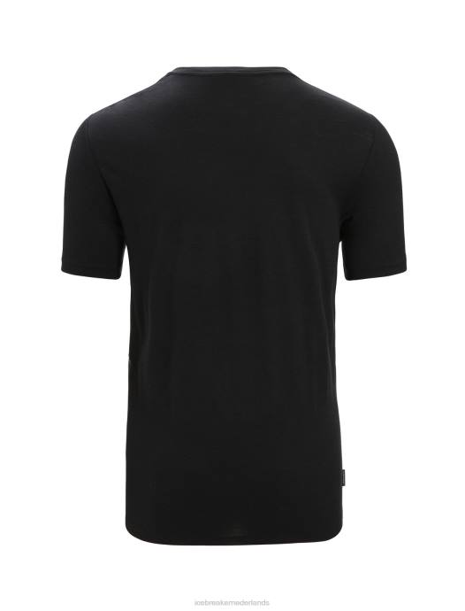 Icebreaker Heren merino tech lite ii t-shirt met korte mouwen naturelzwart XXNJ92 kleding