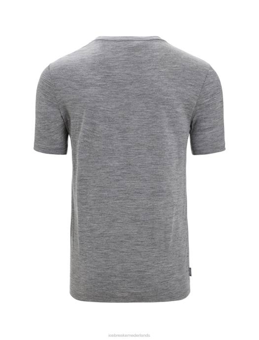 Icebreaker Heren merino tech lite ii t-shirt met korte mouwen natuur sprintgritsteen heide XXNJ54 kleding