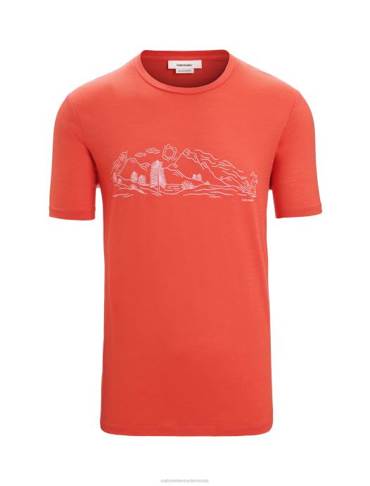 Icebreaker Heren merino tech lite ii t-shirt met korte mouwen natuur sprintlevendige aarde XXNJ56 kleding