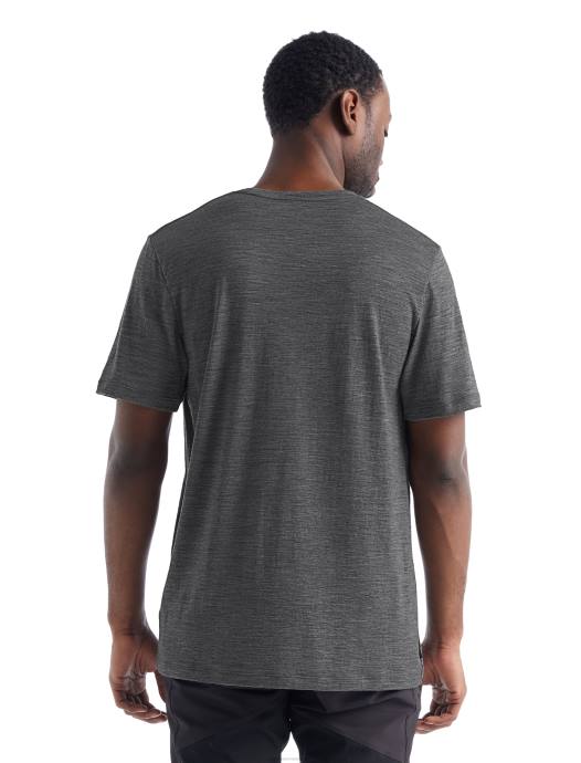 Icebreaker Heren merino tech lite ii t-shirt met korte mouwen peddellijnengritsteen heide XXNJ475 kleding