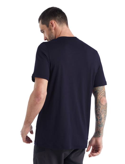 Icebreaker Heren merino tech lite ii t-shirt met korte mouwen peddellijnenmiddernacht marine XXNJ476 kleding