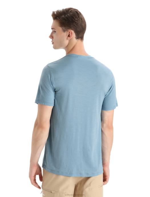 Icebreaker Heren merino tech lite ii t-shirt met korte mouwen polar paddleastraal blauw XXNJ65 kleding