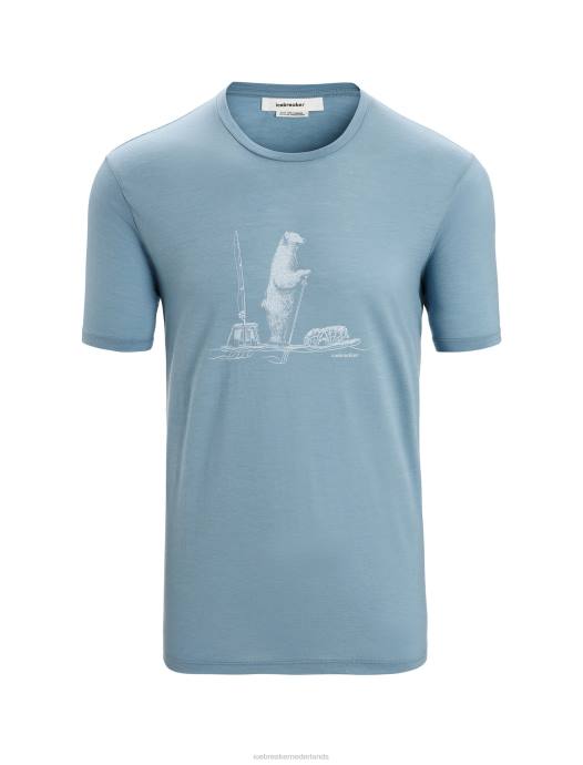 Icebreaker Heren merino tech lite ii t-shirt met korte mouwen polar paddleastraal blauw XXNJ65 kleding