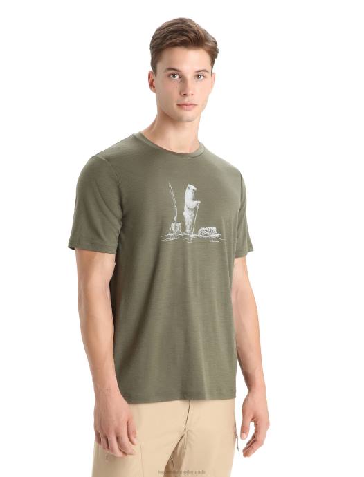 Icebreaker Heren merino tech lite ii t-shirt met korte mouwen polar paddleladen XXNJ67 kleding