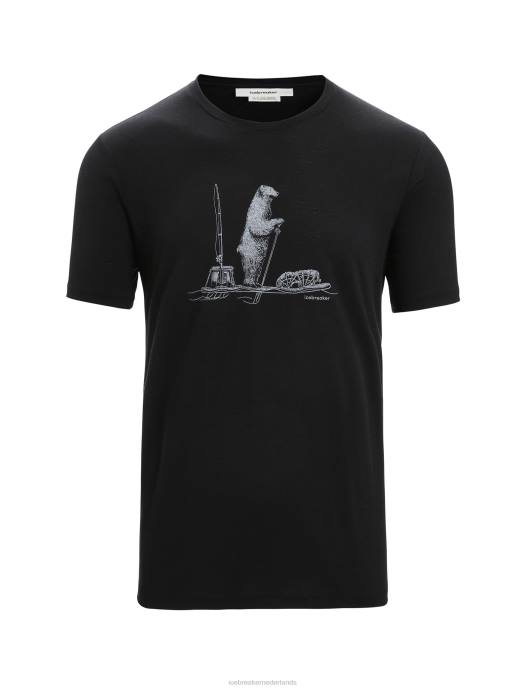 Icebreaker Heren merino tech lite ii t-shirt met korte mouwen polar paddlezwart XXNJ66 kleding