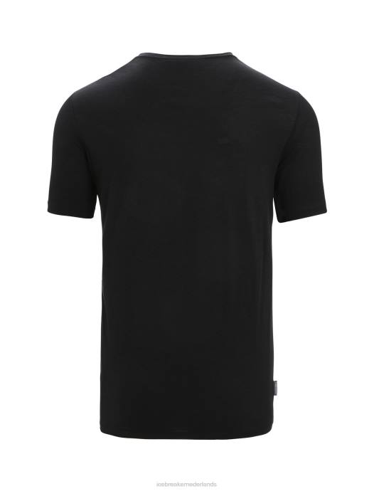 Icebreaker Heren merino tech lite ii t-shirt met korte mouwen polar paddlezwart XXNJ66 kleding