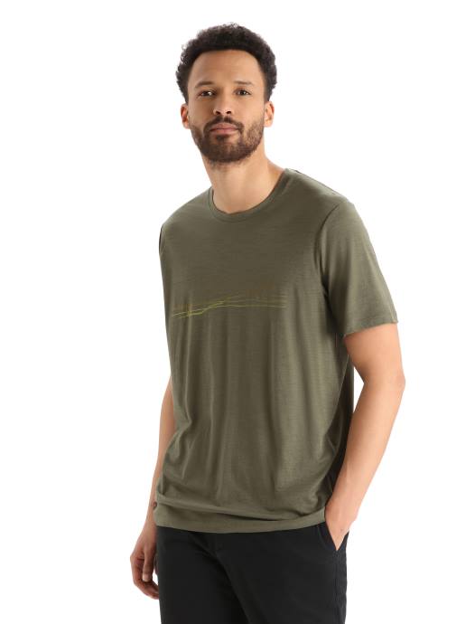 Icebreaker Heren merino tech lite ii t-shirt met korte mouwen skistrepenladen XXNJ347 kleding