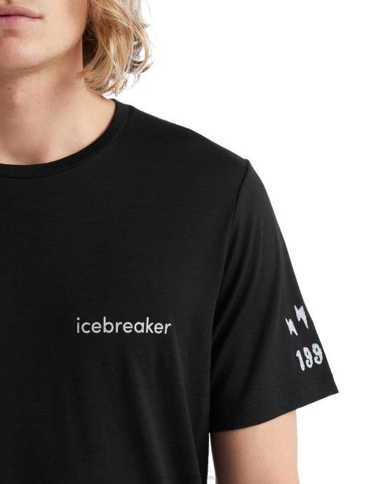 Icebreaker Heren merino tech lite ii t-shirt met korte mouwen van sheeperds cycle clubzwart XXNJ479 kleding