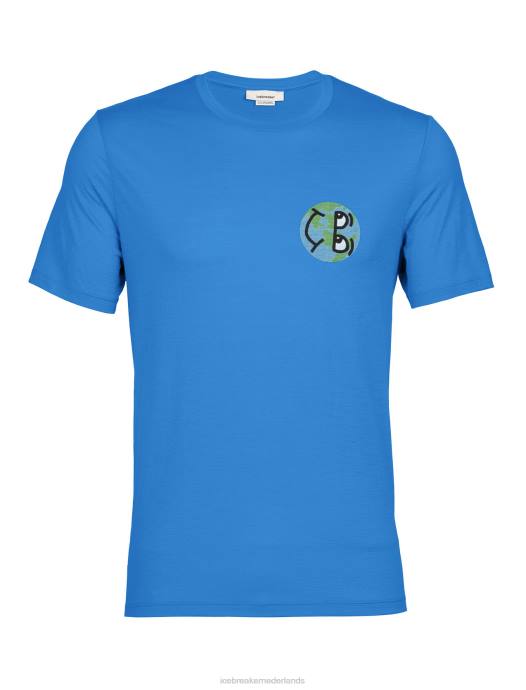 Icebreaker Heren merino tech lite ii t-shirt met korte mouwen verhaallazuriet XXNJ381 kleding