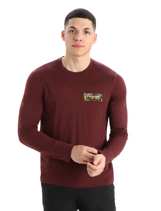 Icebreaker Heren merino tech lite ii topprofiel met lange mouwen voor t-shirtespresso XXNJ379 kleding