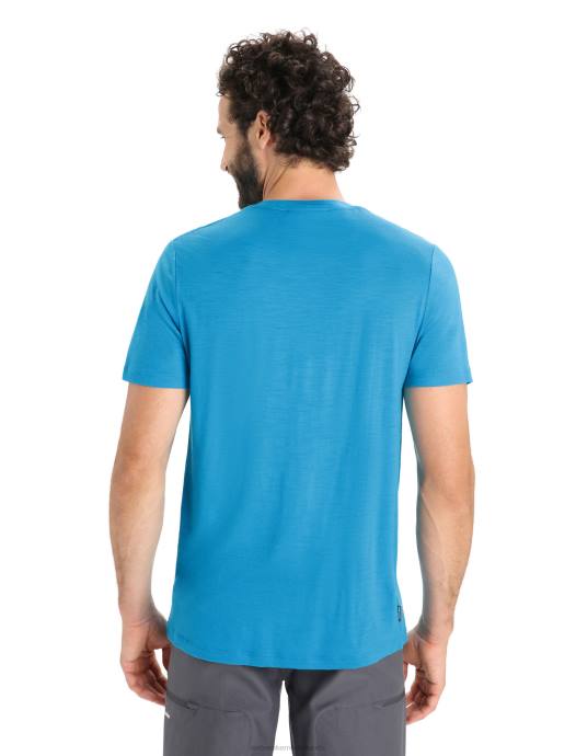 Icebreaker Heren merino tech lite ii trail wandelaar met korte mouwengeo-blauw XXNJ37 kleding