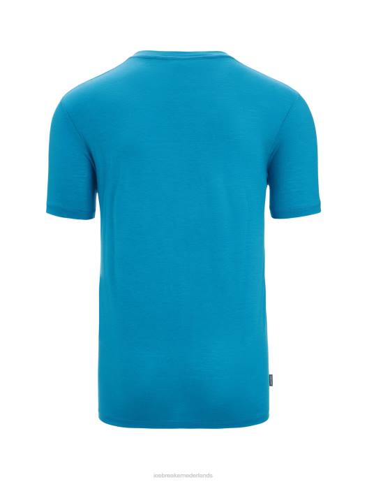 Icebreaker Heren merino tech lite ii trail wandelaar met korte mouwengeo-blauw XXNJ37 kleding