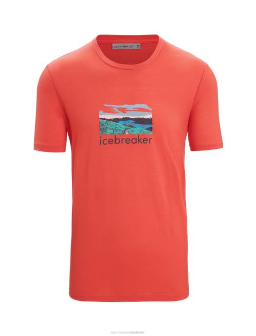 Icebreaker Heren merino tech lite ii trailhead T-shirt met korte mouwenlevendige aarde XXNJ15 kleding