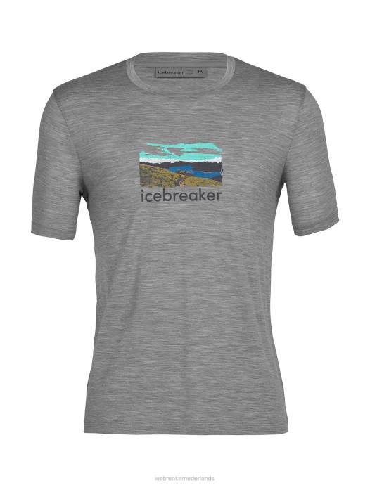 Icebreaker Heren merino tech lite ii trailhead T-shirt met korte mouwenmetro heide XXNJ474 kleding