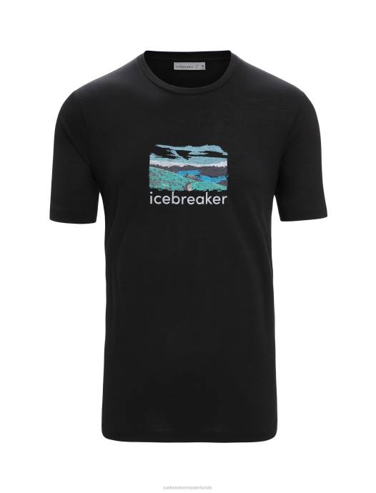 Icebreaker Heren merino tech lite ii trailhead T-shirt met korte mouwenzwart XXNJ14 kleding