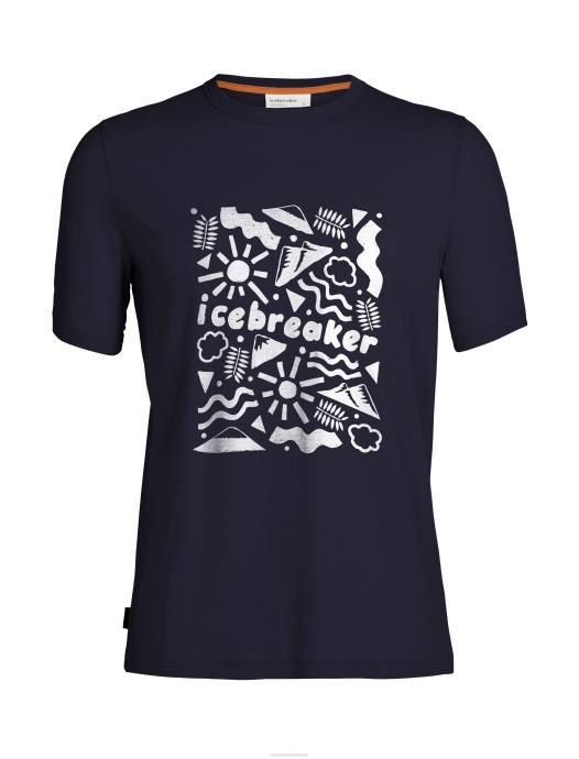 Icebreaker Heren tencel katoenen T-shirt met korte mouwen originsmiddernacht marine XXNJ354 kleding