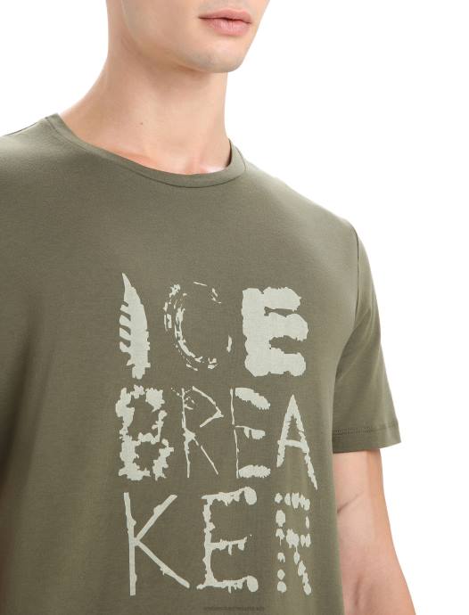 Icebreaker Heren tencel katoenen t-shirt met korte mouwen naturel logoladen XXNJ89 kleding