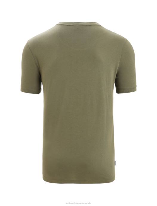 Icebreaker Heren tencel katoenen t-shirt met korte mouwen naturel logoladen XXNJ89 kleding