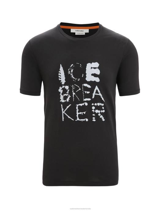 Icebreaker Heren tencel katoenen t-shirt met korte mouwen naturel logozwart XXNJ88 kleding