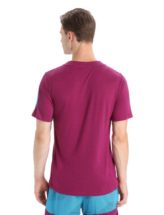 Icebreaker Heren zoneknit merino T-shirt met korte mouwen geodetischgeo blauw/go berry XXNJ63 kleding