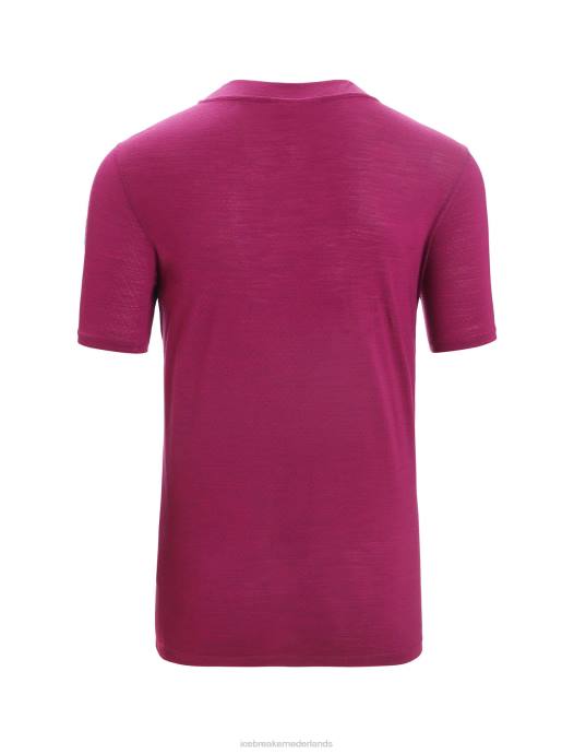 Icebreaker Heren zoneknit merino T-shirt met korte mouwen geodetischgeo blauw/go berry XXNJ63 kleding