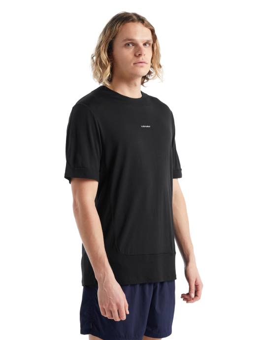 Icebreaker Heren zoneknit merino t-shirt met korte mouwenzwart XXNJ498 kleding