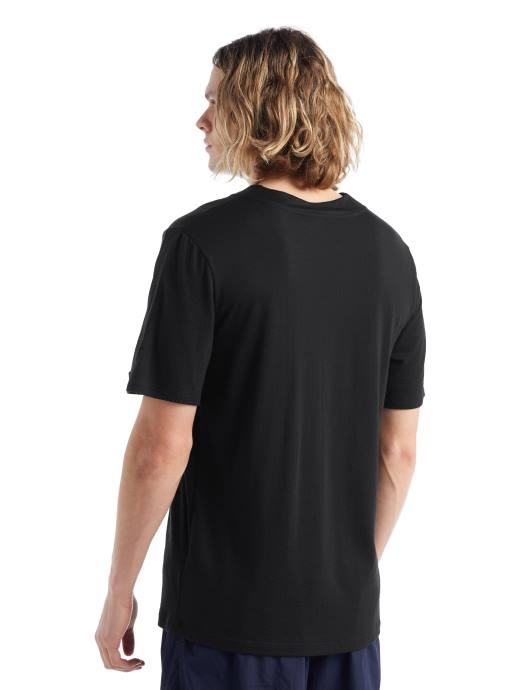 Icebreaker Heren zoneknit merino t-shirt met korte mouwenzwart XXNJ498 kleding