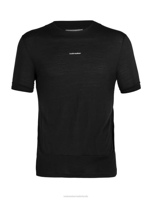 Icebreaker Heren zoneknit merino t-shirt met korte mouwenzwart XXNJ498 kleding