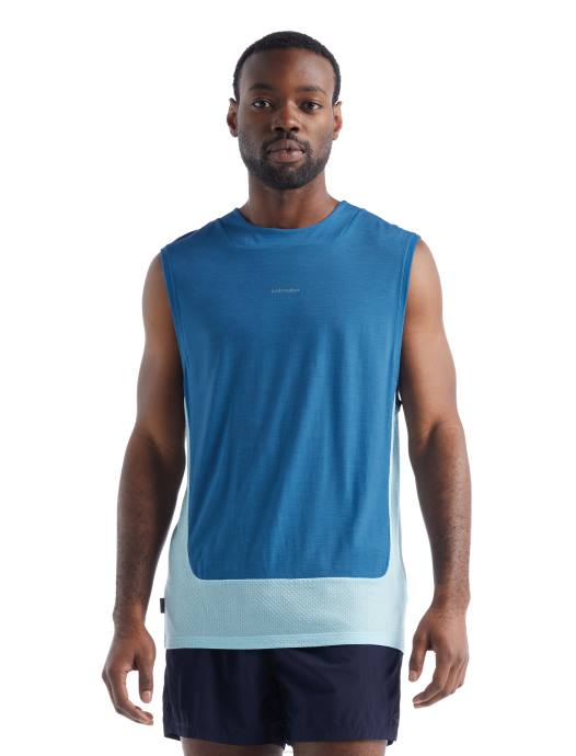 Icebreaker Heren zoneknit merino tanktopazul/waas XXNJ490 kleding