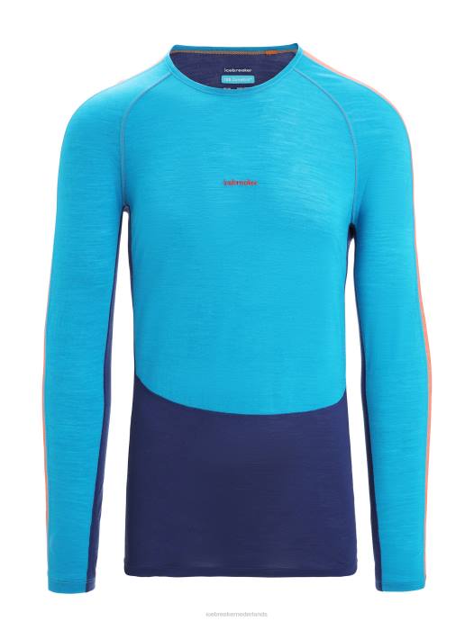 Icebreaker Heren 125 zoneknit merino thermotop met lange mouwen en ronde halsgeoblauw/koninklijke marine XXNJ177 kleding