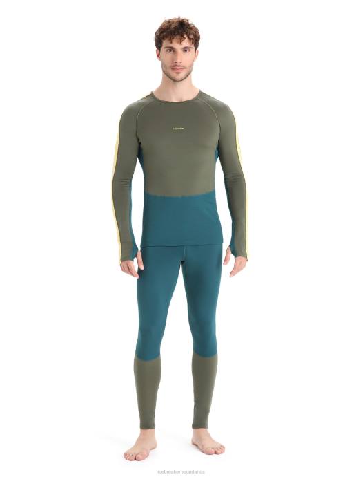 Icebreaker Heren 200 zoneknit merino thermotop met lange mouwen en ronde halsloden/groene glorie XXNJ180 kleding