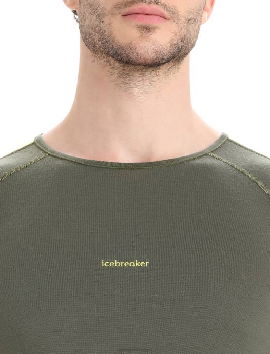 Icebreaker Heren 200 zoneknit merino thermotop met lange mouwen en ronde halsloden/groene glorie XXNJ180 kleding