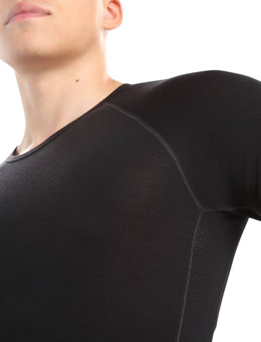 Icebreaker Heren bodyfitzone merino 150 zone thermotop met korte mouwen en ronde halszwart XXNJ164 kleding