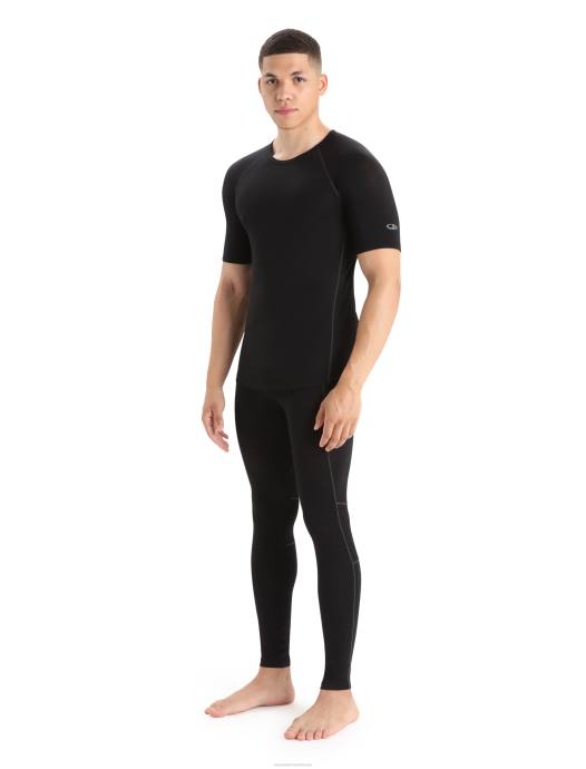 Icebreaker Heren bodyfitzone merino 150 zone thermotop met korte mouwen en ronde halszwart XXNJ164 kleding