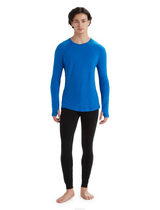 Icebreaker Heren bodyfitzone merino 150 zone thermotop met lange mouwen en ronde halslazuriet XXNJ440 kleding