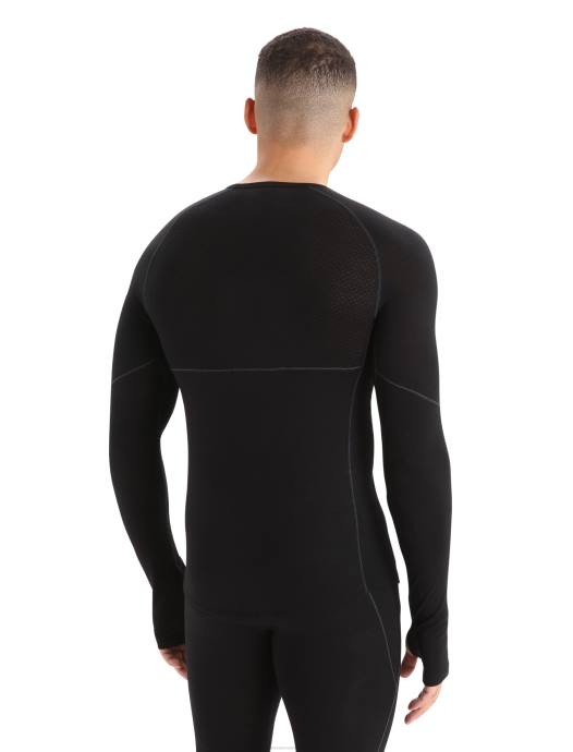 Icebreaker Heren bodyfitzone merino 150 zone thermotop met lange mouwen en ronde halszwart XXNJ173 kleding