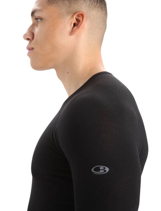 Icebreaker Heren bodyfitzone merino 150 zone thermotop met lange mouwen en ronde halszwart XXNJ173 kleding