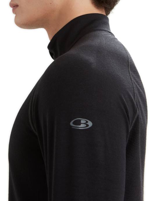 Icebreaker Heren bodyfitzone merino 200 zone thermische top met lange mouwen en halve ritszwart XXNJ419 kleding