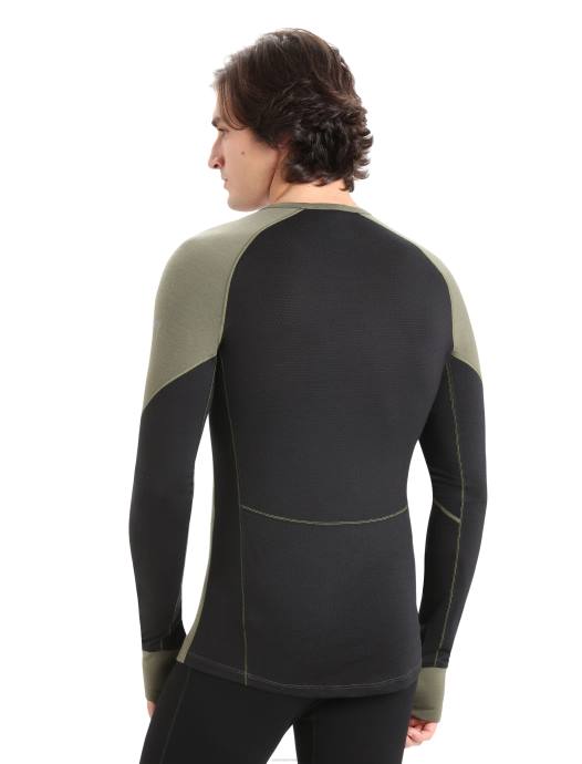 Icebreaker Heren bodyfitzone merino 260 zone lange mouw crewe thermische topgeladen/zwart XXNJ437 kleding