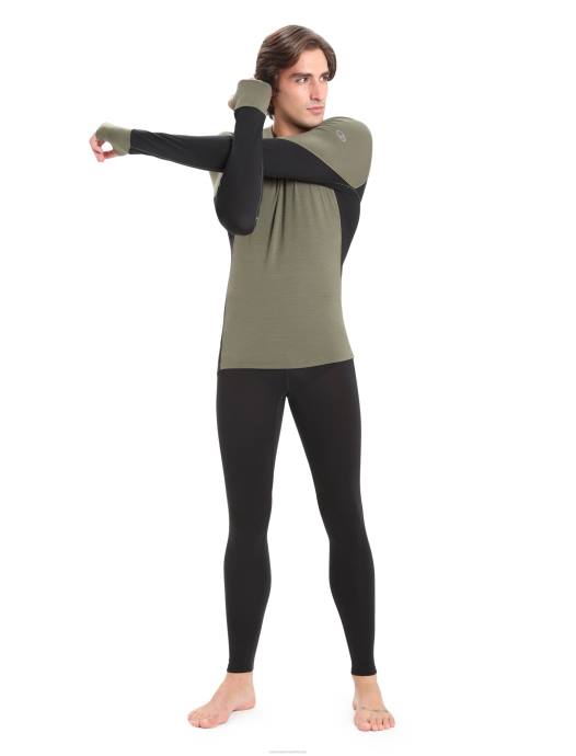 Icebreaker Heren bodyfitzone merino 260 zone lange mouw crewe thermische topgeladen/zwart XXNJ437 kleding