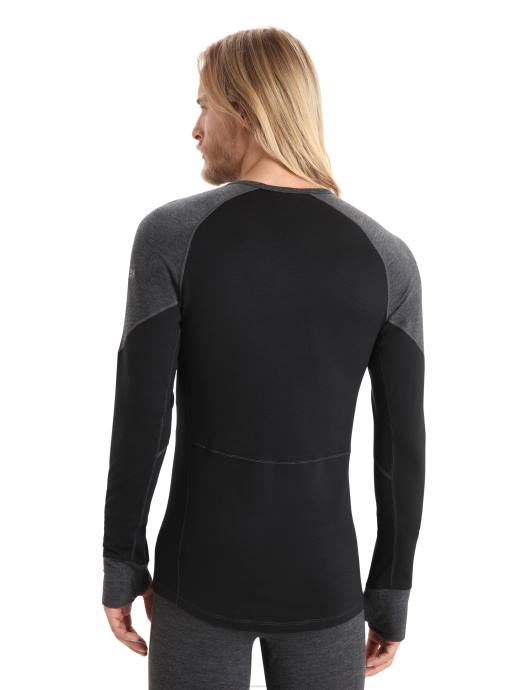 Icebreaker Heren bodyfitzone merino 260 zone lange mouw crewe thermische topjet heide/zwart XXNJ435 kleding