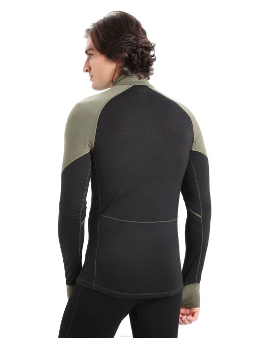 Icebreaker Heren bodyfitzone merino 260 zone thermische top met lange mouwen en halve ritsgeladen/zwart XXNJ389 kleding